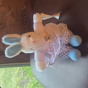 Stuffed animal baby blue bunny